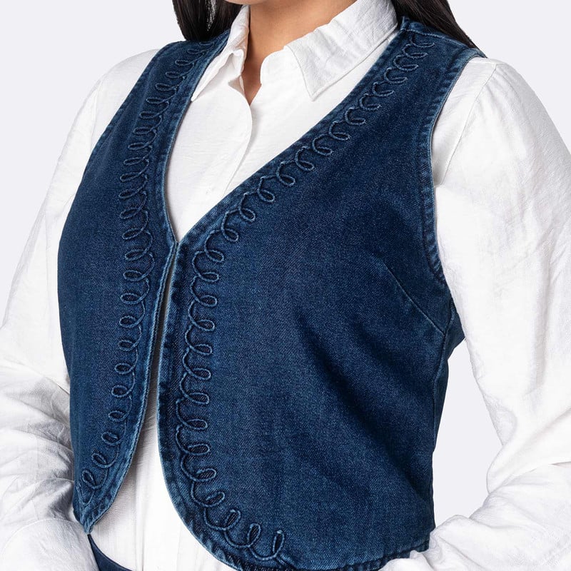 CHALECO DENIM MUJER ZERENA - 2