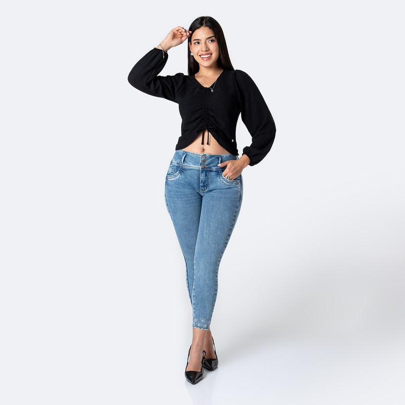 PANTALON DENIM STRETCH MUJER VIVIAMY - 2