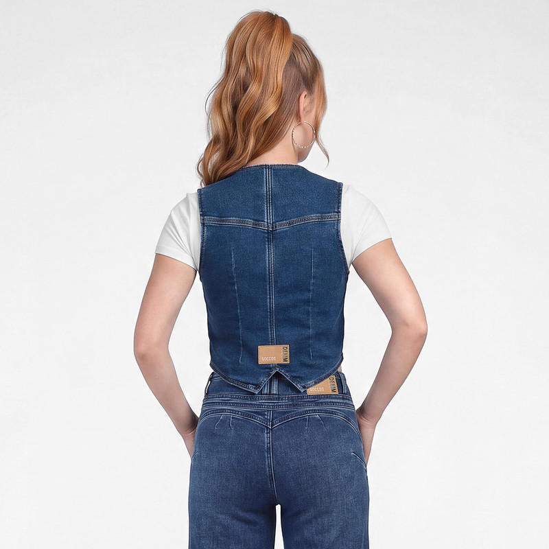 CHALECO DENIM STRETCH MUJER AMIREY - 3