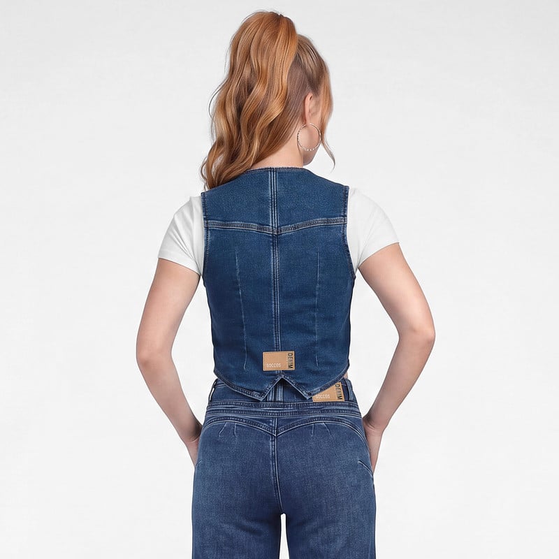 CHALECO DENIM STRETCH MUJER AMIREY - 3