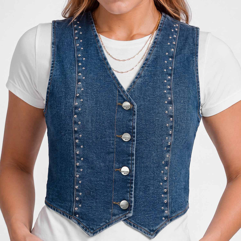 CHALECO DENIM STRETCH MUJER AMIREY - 4