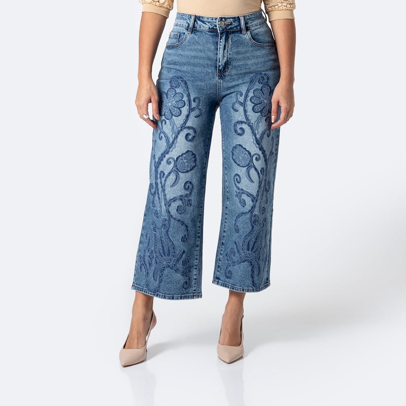 PANTALON DENIM STRETCH MUJER FIBI - 1