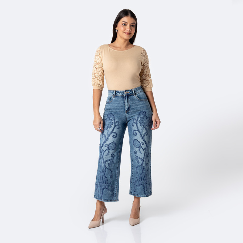 PANTALON DENIM STRETCH MUJER FIBI - 2