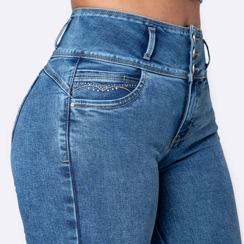 PANTALON DENIM STRETCH MUJER NEMY - 4