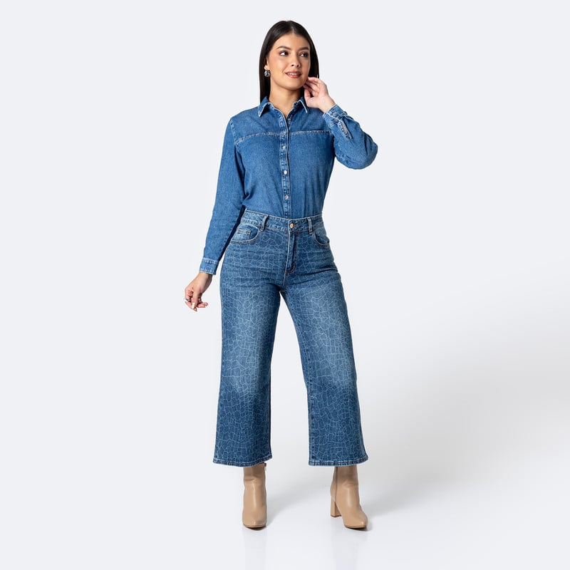 PANTALON DENIM STRETCH MUJER IDONY - 2