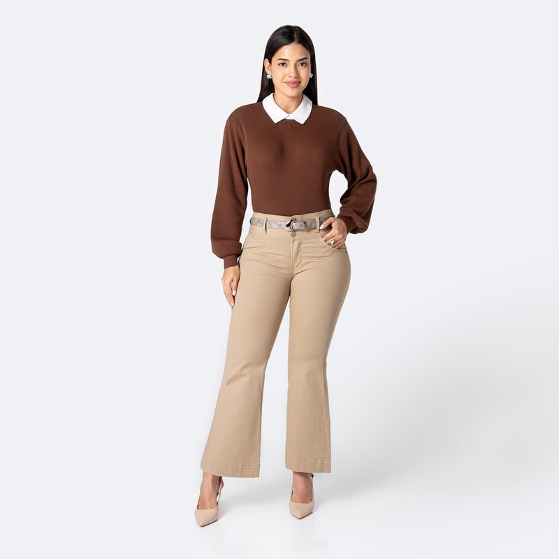 PANTALON DRILL STRETCH MUJER NEVRA - 2