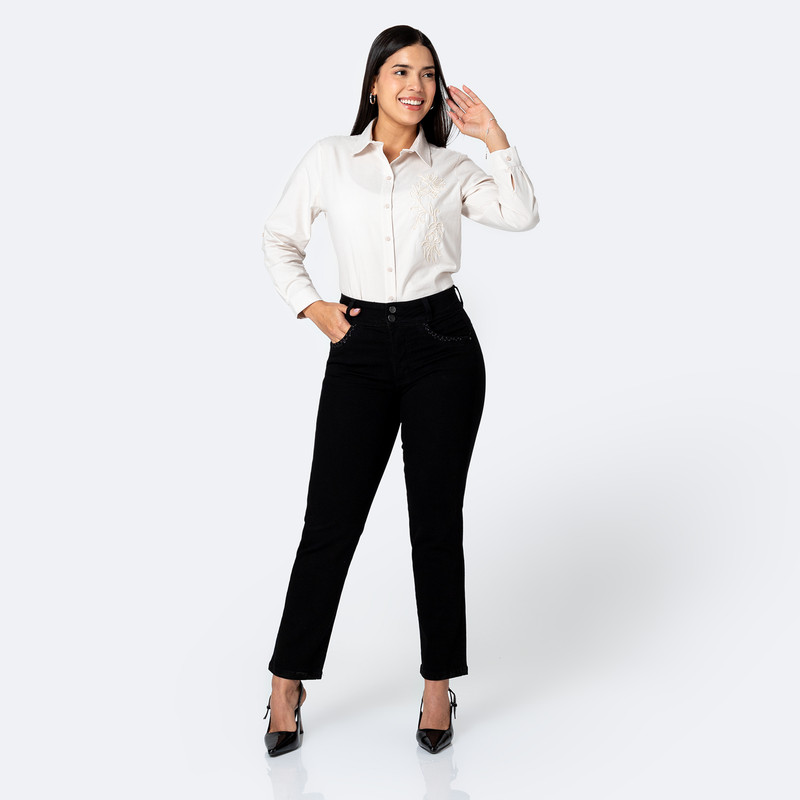 PANTALON DENIM STRETCH MUJER DANILEE - 2