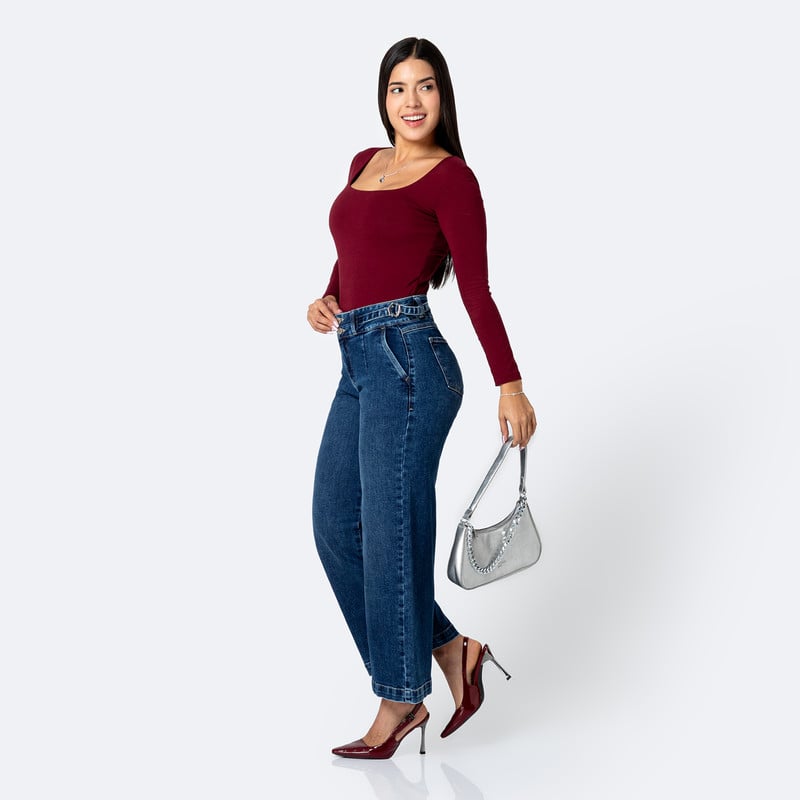 PANTALON DENIM STRETCH MUJER AMELII - 2