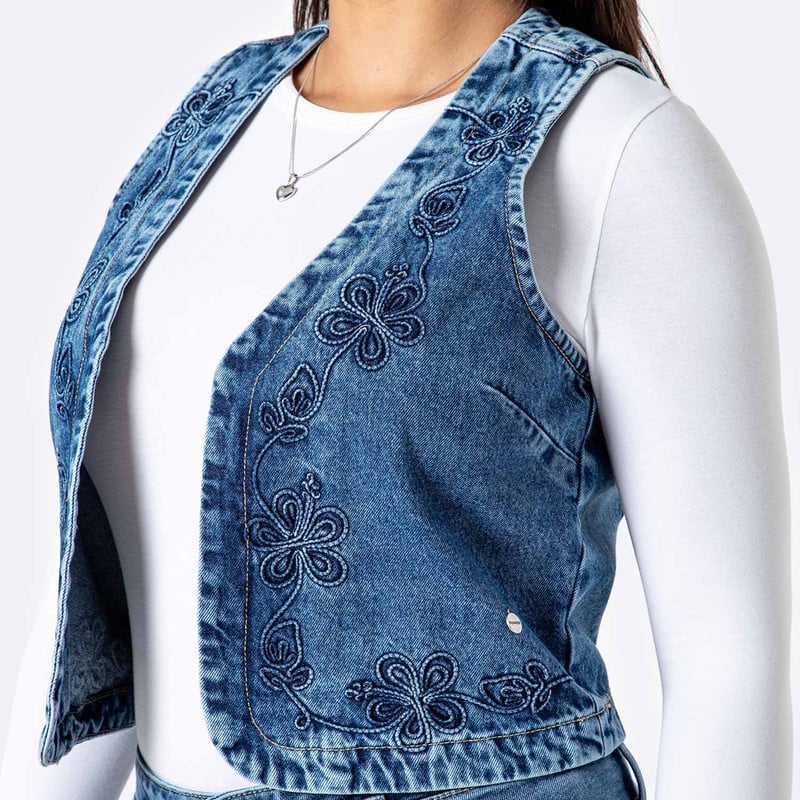 CHALECO DENIM MUJER ZIALE - 2