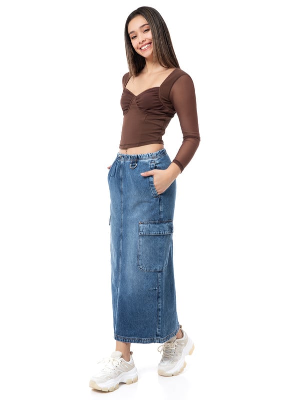 FALDA LARGA MUJER SQUEEZE CIAN NEYDI DENIM - 1
