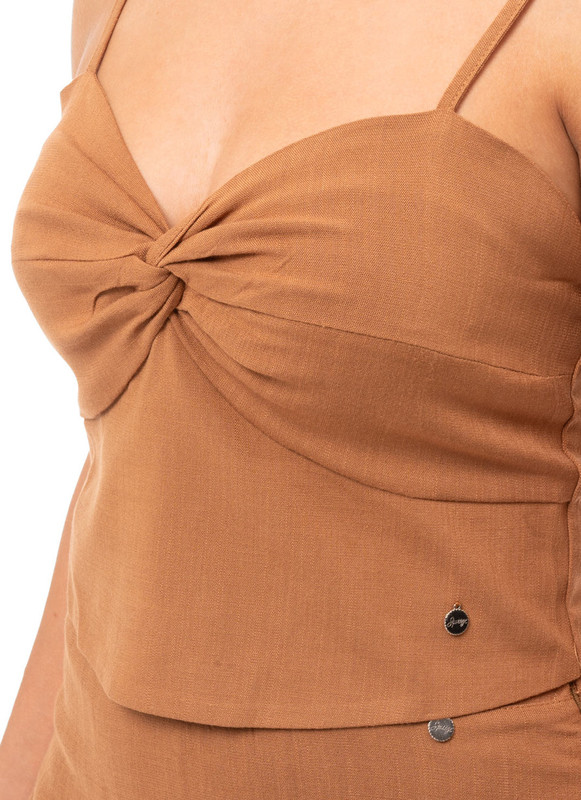 BLUSA LINO MUJER SQUEEZE MARRÓN RENNATA 1 MODA - 3