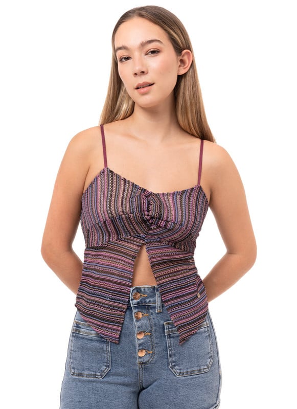 POLO MUJER SQUEEZE MORADO LARITTA TIRAS HILOS - 1