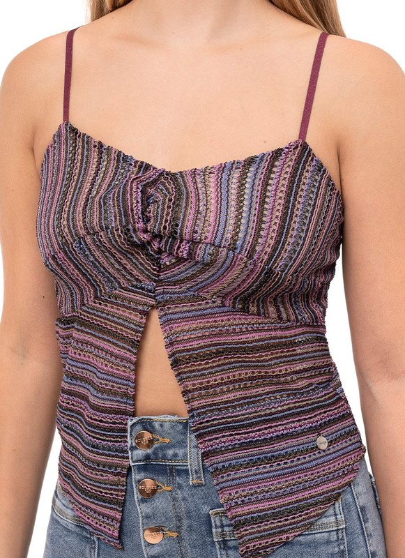 POLO MUJER SQUEEZE MORADO LARITTA TIRAS HILOS - 4