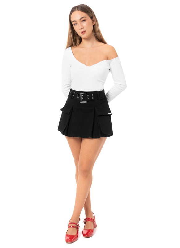 FALDA MUJER SQUEEZE NEGRO BELTRY MODA DRILL STRETCH - 1
