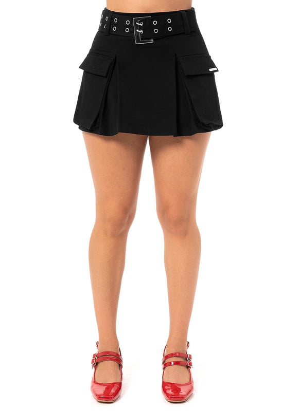 FALDA MUJER SQUEEZE NEGRO BELTRY MODA DRILL STRETCH - 2