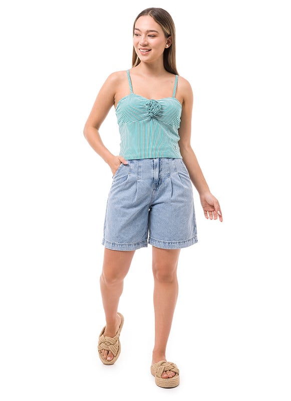 POLO MUJER SQUEEZE VERDE FLORR TIRAS JERSEY FULL LYCRA - 2