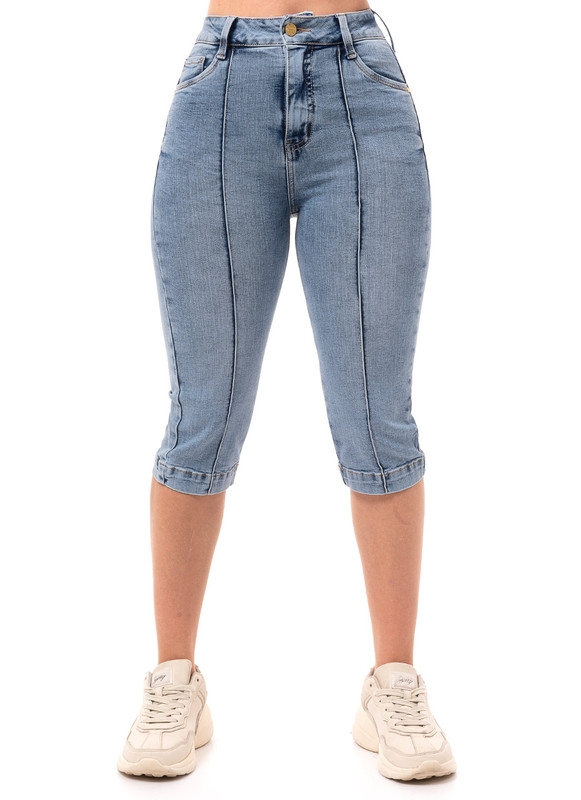 SNICKER CROPPED MUJER SQUEEZE AZUL CINDIE DENIM STRETCH - 2