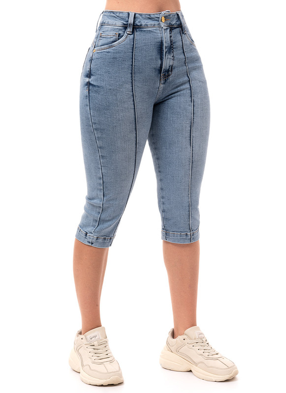 SNICKER CROPPED MUJER SQUEEZE AZUL CINDIE DENIM STRETCH - 3