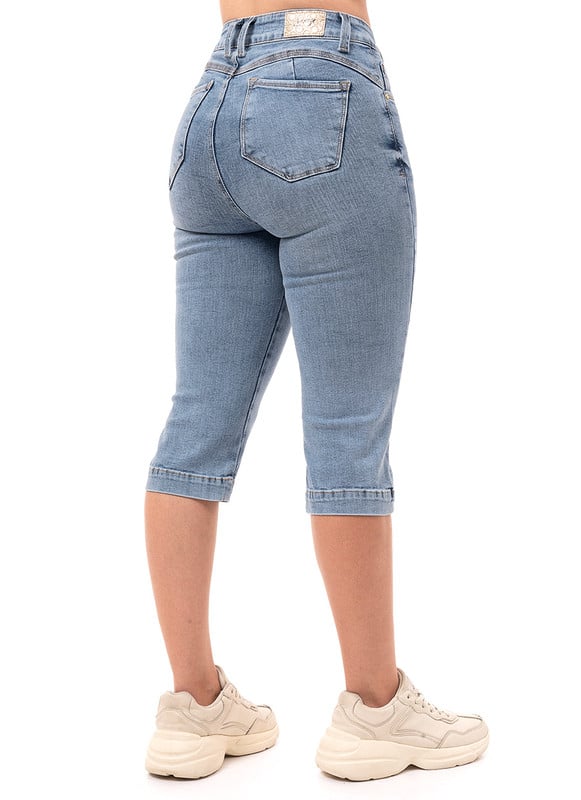 SNICKER CROPPED MUJER SQUEEZE AZUL CINDIE DENIM STRETCH - 4