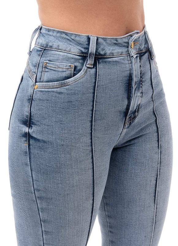 SNICKER CROPPED MUJER SQUEEZE AZUL CINDIE DENIM STRETCH - 5