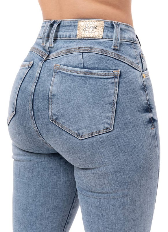 SNICKER CROPPED MUJER SQUEEZE AZUL CINDIE DENIM STRETCH - 6