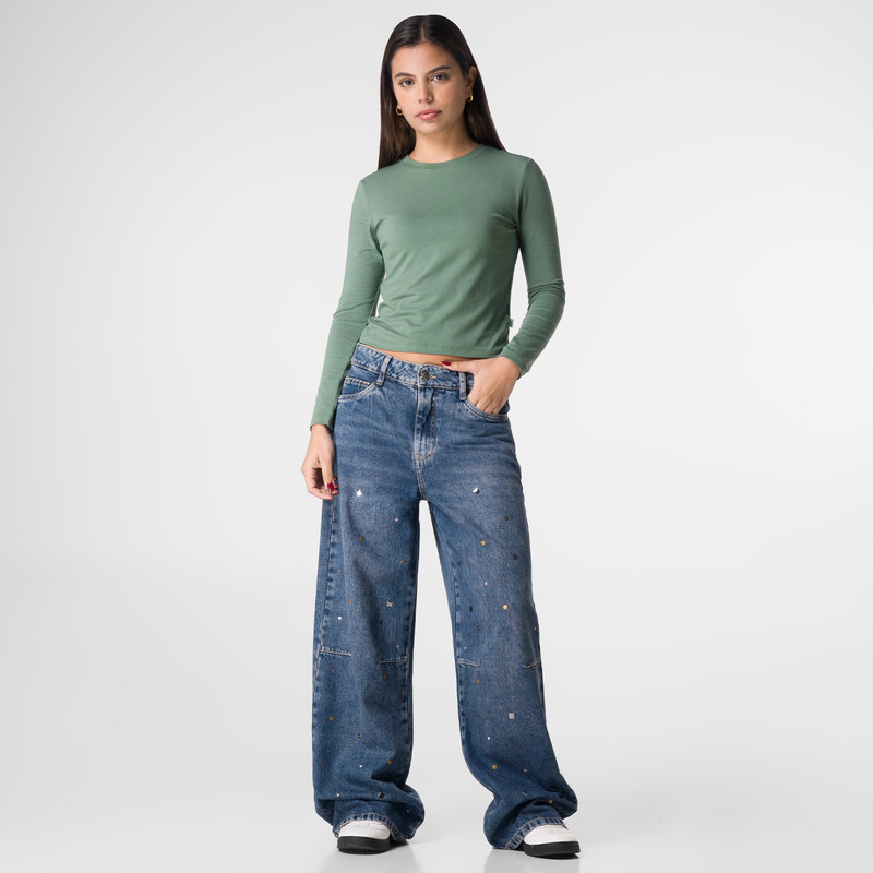 PANTALON MODA FENDA DENIM MUJER - 2