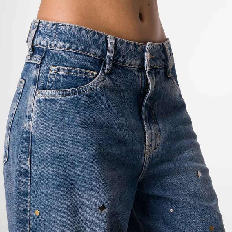 PANTALON MODA FENDA DENIM MUJER - 4