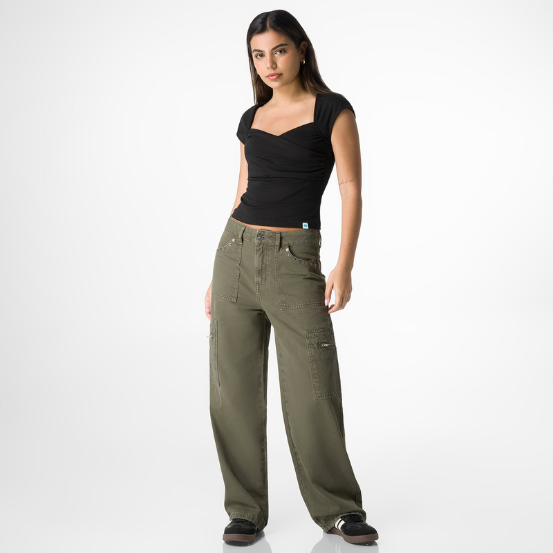 PANTALON CARGO ARIKA DRILL MUJER - 2