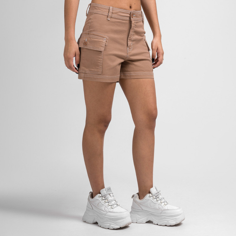 SHORT HADLY DRILL STRETCH MUJER - 3