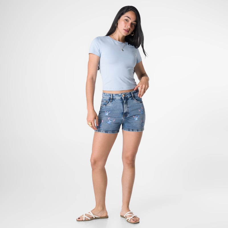 SHORT NESHI-DISNEY DENIM STRETCH MUJER - 2