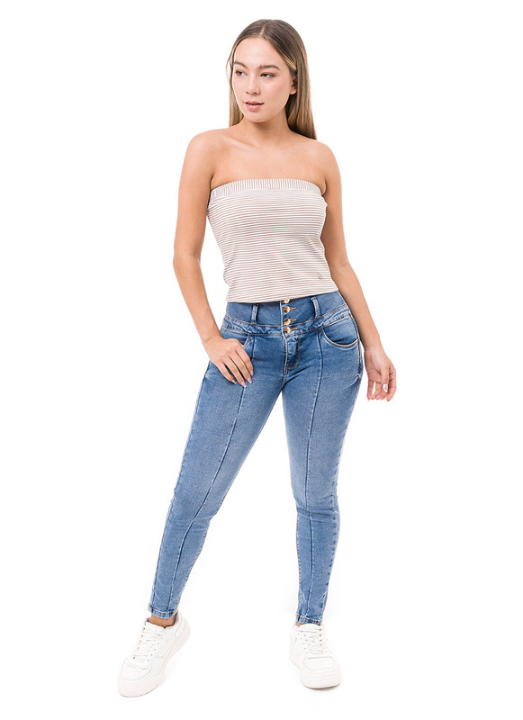PANTALON MODA ANAILA DENIM STRETCH MUJER - 2