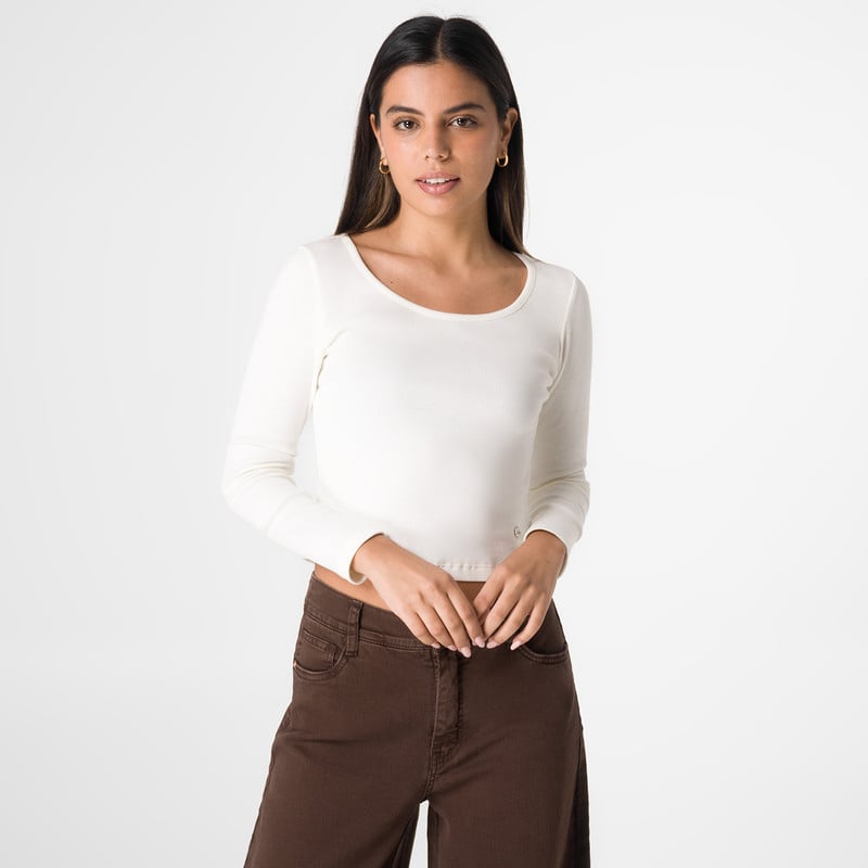 POLO CROPP LARITSSA RIB LYCRADO MUJER - 1