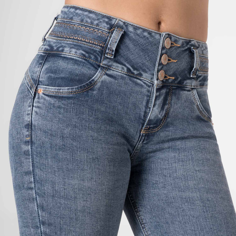 PANTALON MODA ELARAH DENIM STRETCH MUJER - 4