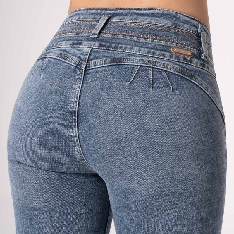 PANTALON MODA ELARAH DENIM STRETCH MUJER - 5