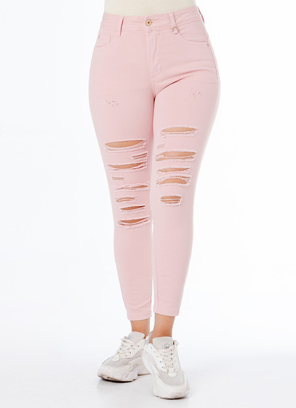 PANTALON MODA MARIALU DESTROYER DRILL STRETCH MUJER - 1