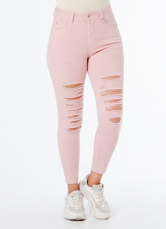 PANTALON MODA MARIALU DESTROYER DRILL STRETCH MUJER - 2