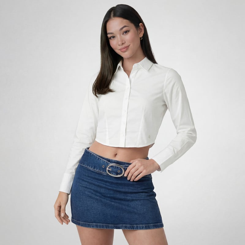 BLUSAS MODA MAYUK POPELINA STRETCH MUJER - 1