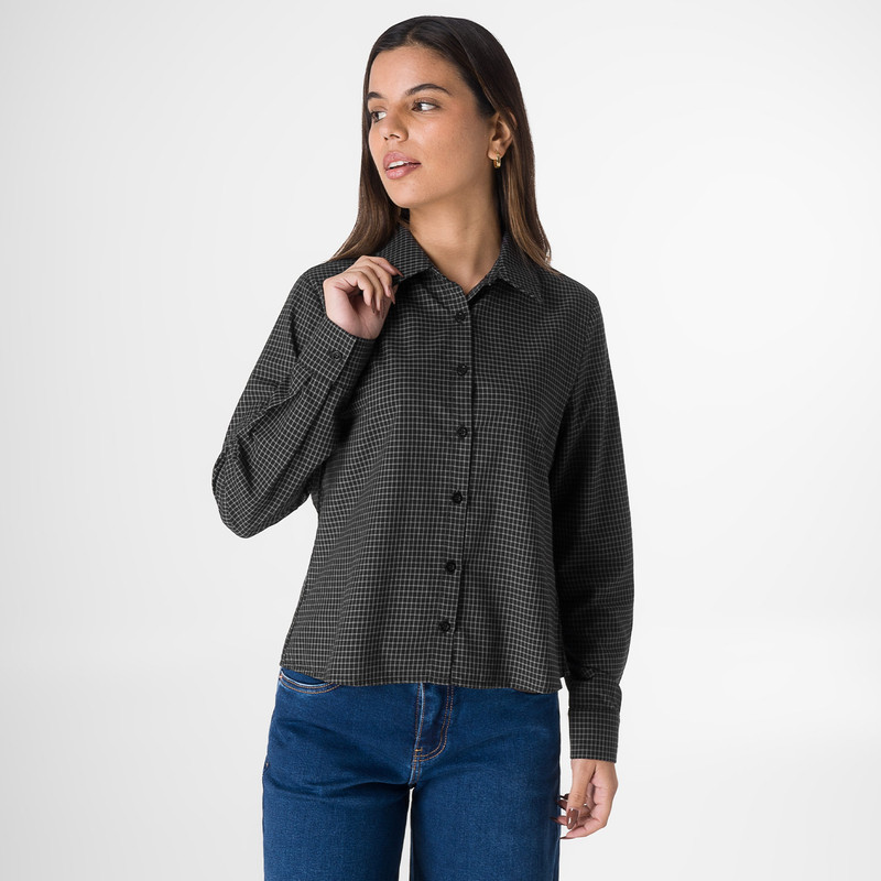 BLUSAS MODA AVELLINA CUADROS MUJER - 1