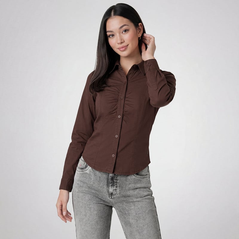 BLUSAS MODA YVANY POPELINA STRETCH MUJER - 1