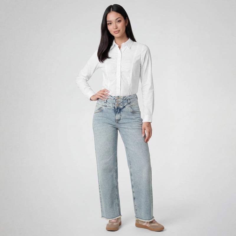 BLUSAS MODA YVANY POPELINA STRETCH MUJER - 2
