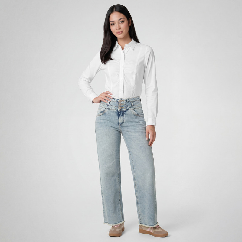BLUSAS MODA YVANY POPELINA STRETCH MUJER - 2