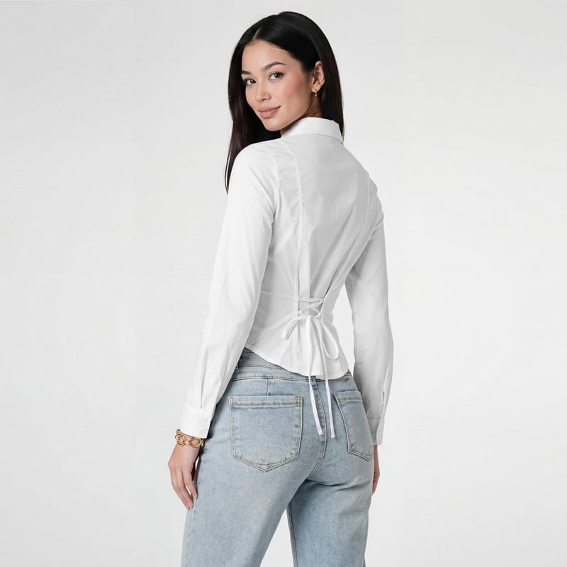 BLUSAS MODA YVANY POPELINA STRETCH MUJER - 3