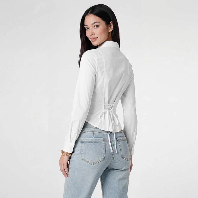 BLUSAS MODA YVANY POPELINA STRETCH MUJER - 3