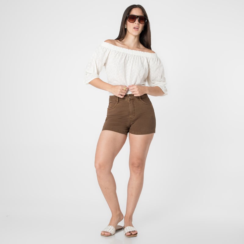 SHORTS SHORT HOLISA DRILL DRILL STRETCH MUJER - 2