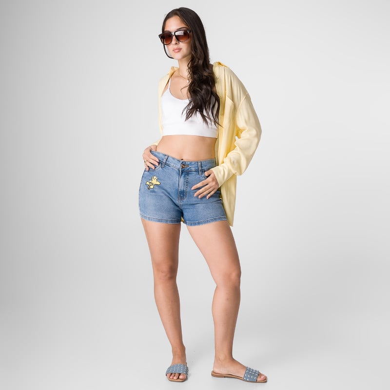 SHORTS SHORT JOLIE-SNOOPY DENIM STRETCH MUJER - 2