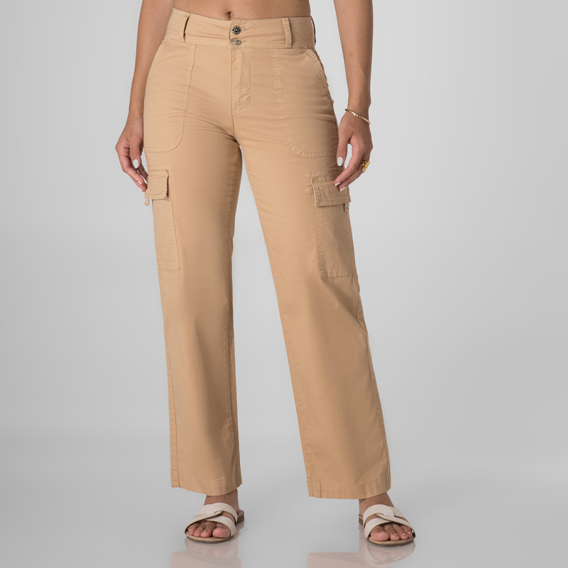 PANTALON CARGO DULARY TAFETA MUJER - 1