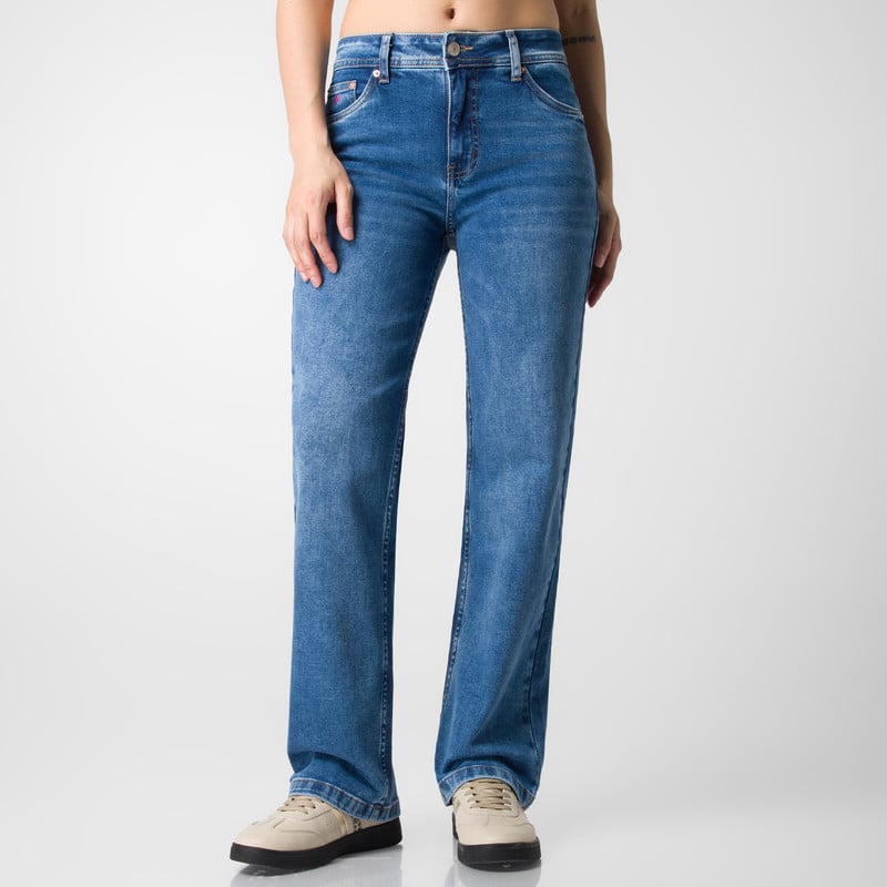 PANTALON DENIM STRETCH MUJER INIET LOW - 1