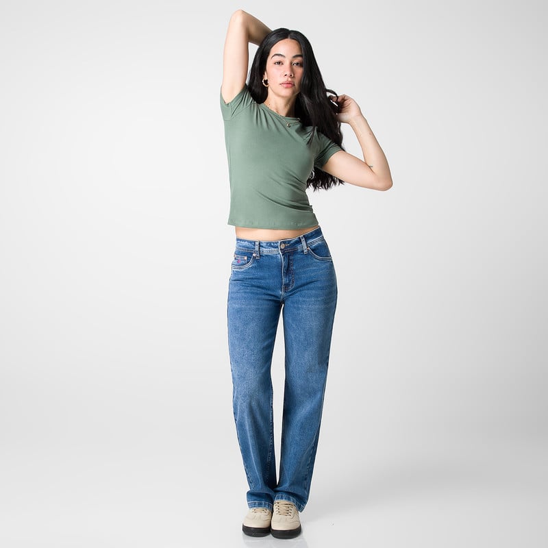 PANTALON DENIM STRETCH MUJER INIET LOW - 2