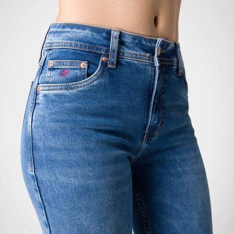PANTALON DENIM STRETCH MUJER INIET LOW - 4