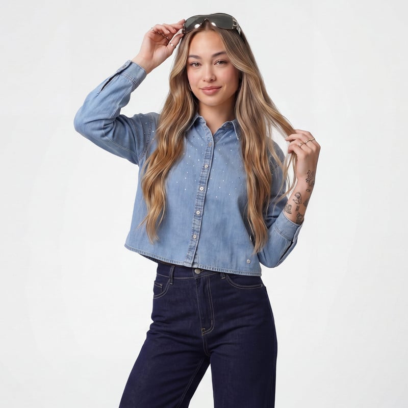 BLUSAS DENIM MUJER PACTU - 1
